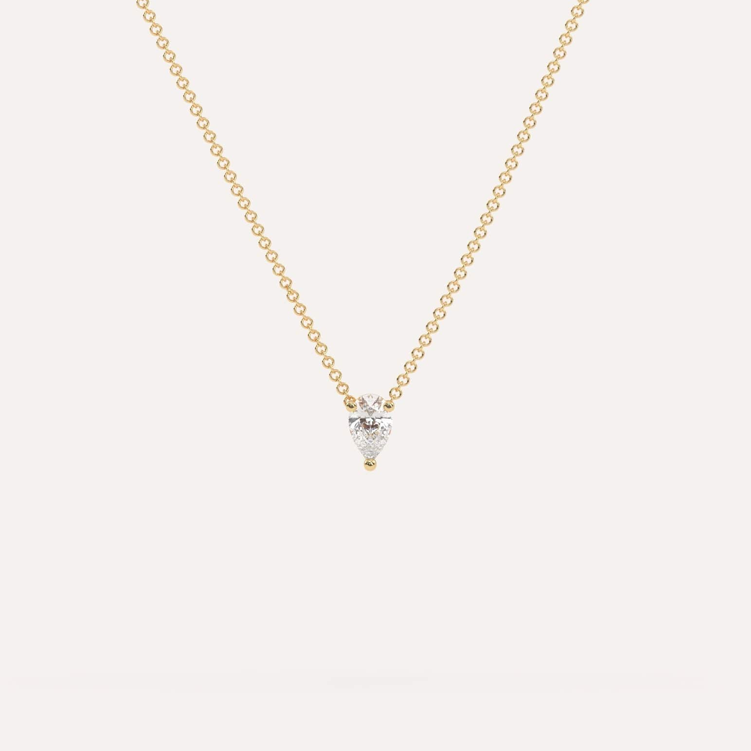 1/4 Carat Pear-Shaped Floating Diamond Necklace - Elegant Pendant for Women, Perfect for Weddings, Anniversaries & Special Occasions