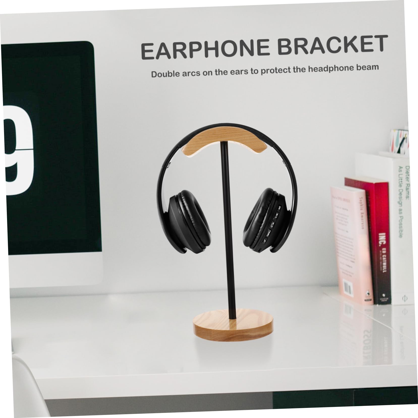 Premium OSALADI Solid Wood Headphone Stand - Elegant Wooden Headphone Hanger & Gaming Headset Holder - Space-Saving Desktop Display Stand for Home Office, Gaming Setup & Studio Use
