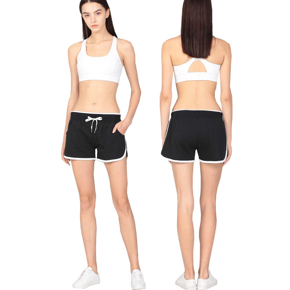 Premium Cotton Dolphin Shorts for Women & Teen Girls - High Waisted Running, Gym, Yoga & Workout Athletic Shorts (2-Pack) - Perfect for Sports, Fitness & Casual Wear