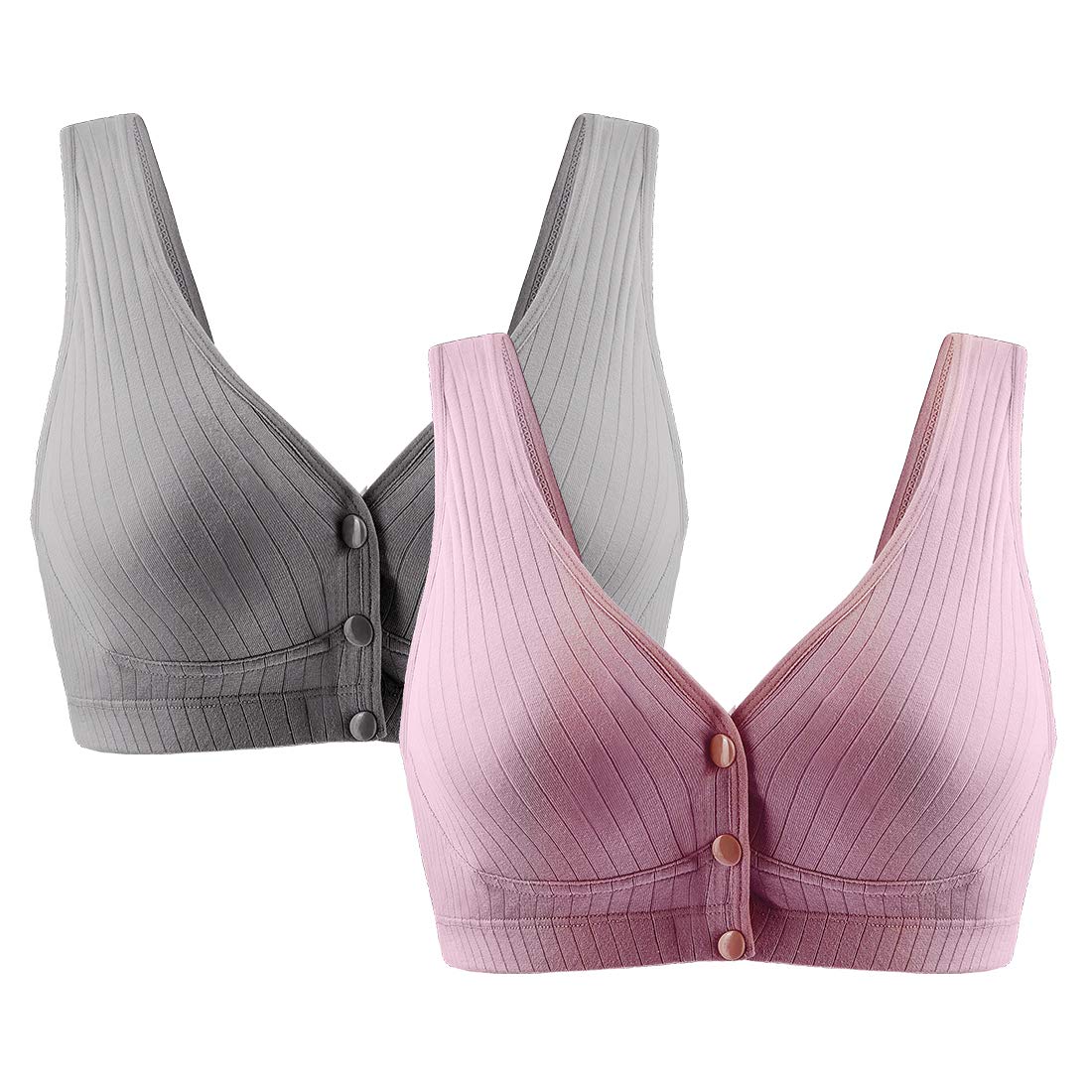 Aivtalk Nursing Bras for Breastfeeding - Wireless Maternity Bra with Front Snap, Seamless Support & Padded Cups - Soft Cotton Bralette for Comfortable Nursing & Pumping - Perfect for Daily Wear, Postpartum Recovery & Maternity Comfort