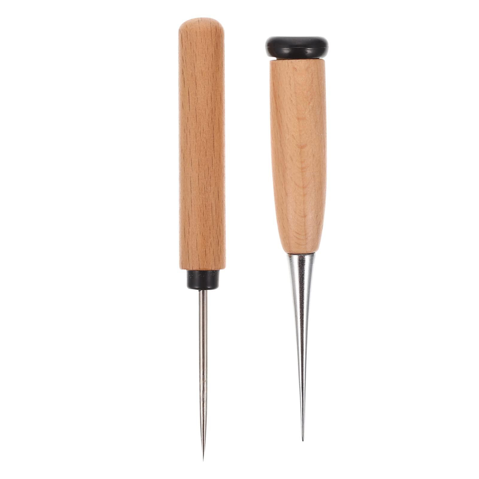 COHEALI 4-Piece Wooden Handle Awl Set - Leather Hole Punch, Embroidery Poke Tool, Hotfix Applicator for Leatherworking, Woodworking & Crafting | DIY Projects, Upholstery Repair, Shoe Making