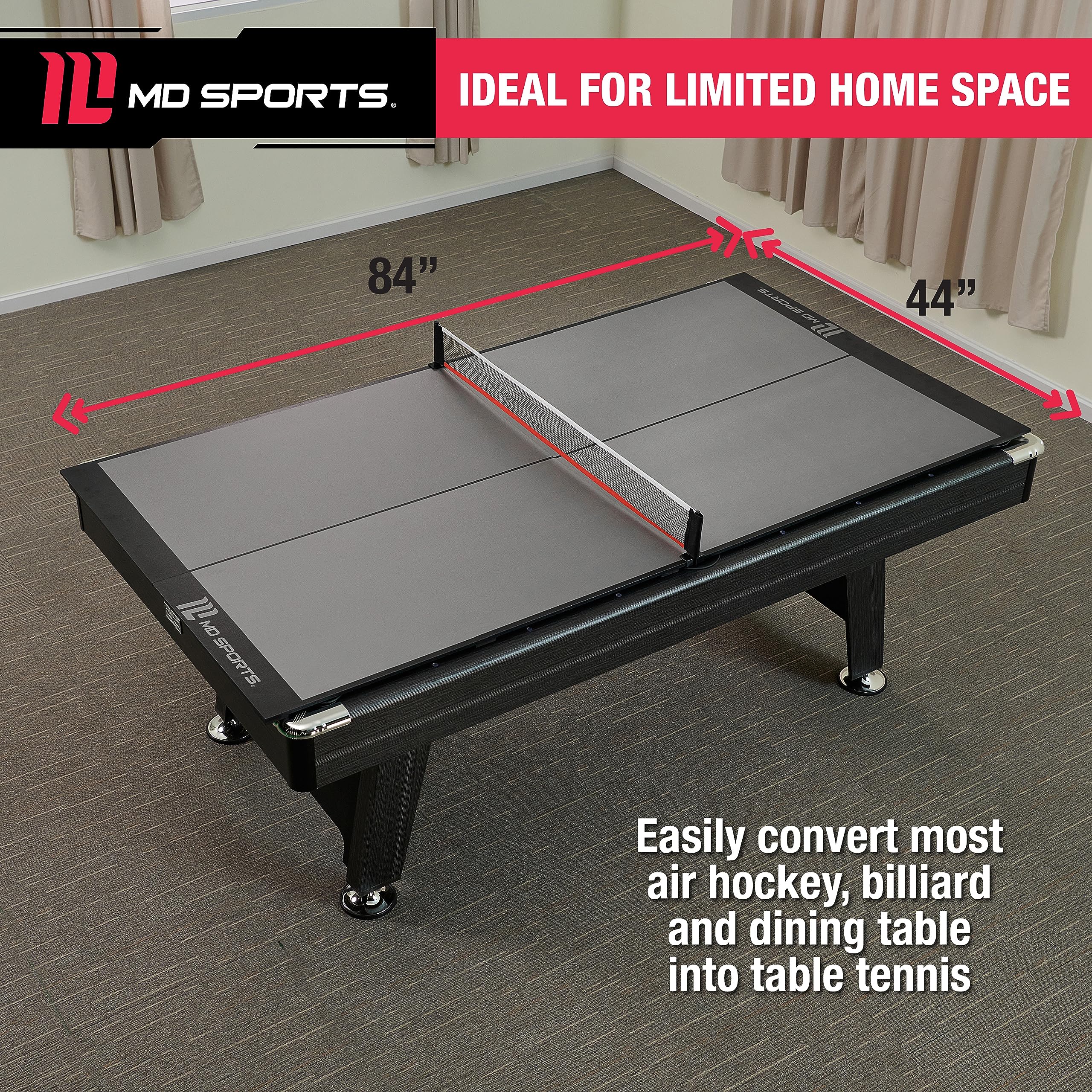 MD Sports Foldable Ping Pong Table with Net - Indoor/Outdoor Table Tennis Set for Home, Office & Game Rooms | Multiple Styles & Easy Storage | Perfect for Family Fun & Professional Practice