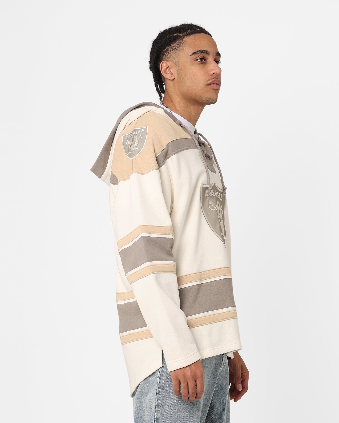 47 Brand Las Vegas Raiders Superior Lacer Hoodie - Cream/Khaki | NFL Fan Apparel for Men & Women | Perfect for Game Day & Casual Wear