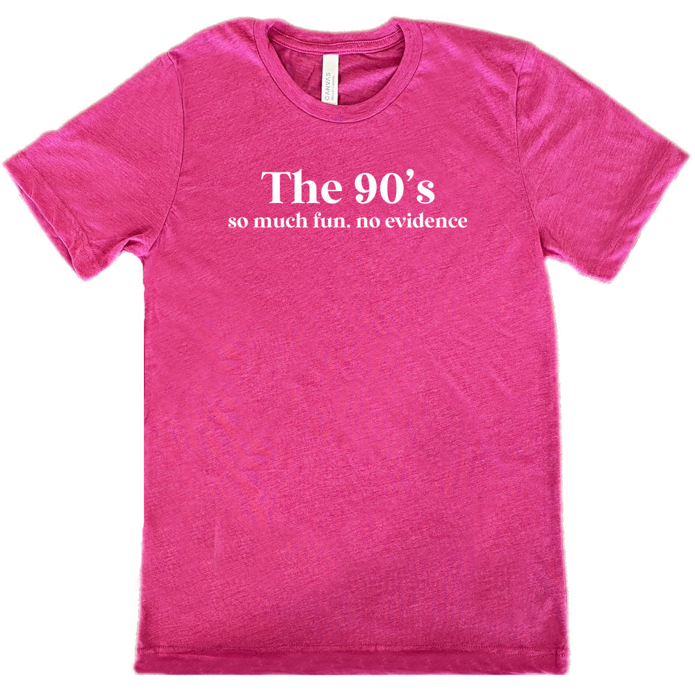 Vintage 90s No Evidence Fun Graphic T-Shirt - Unisex Retro Tee for Men & Women - Perfect for Casual Wear, Parties, and Nostalgic Fashion