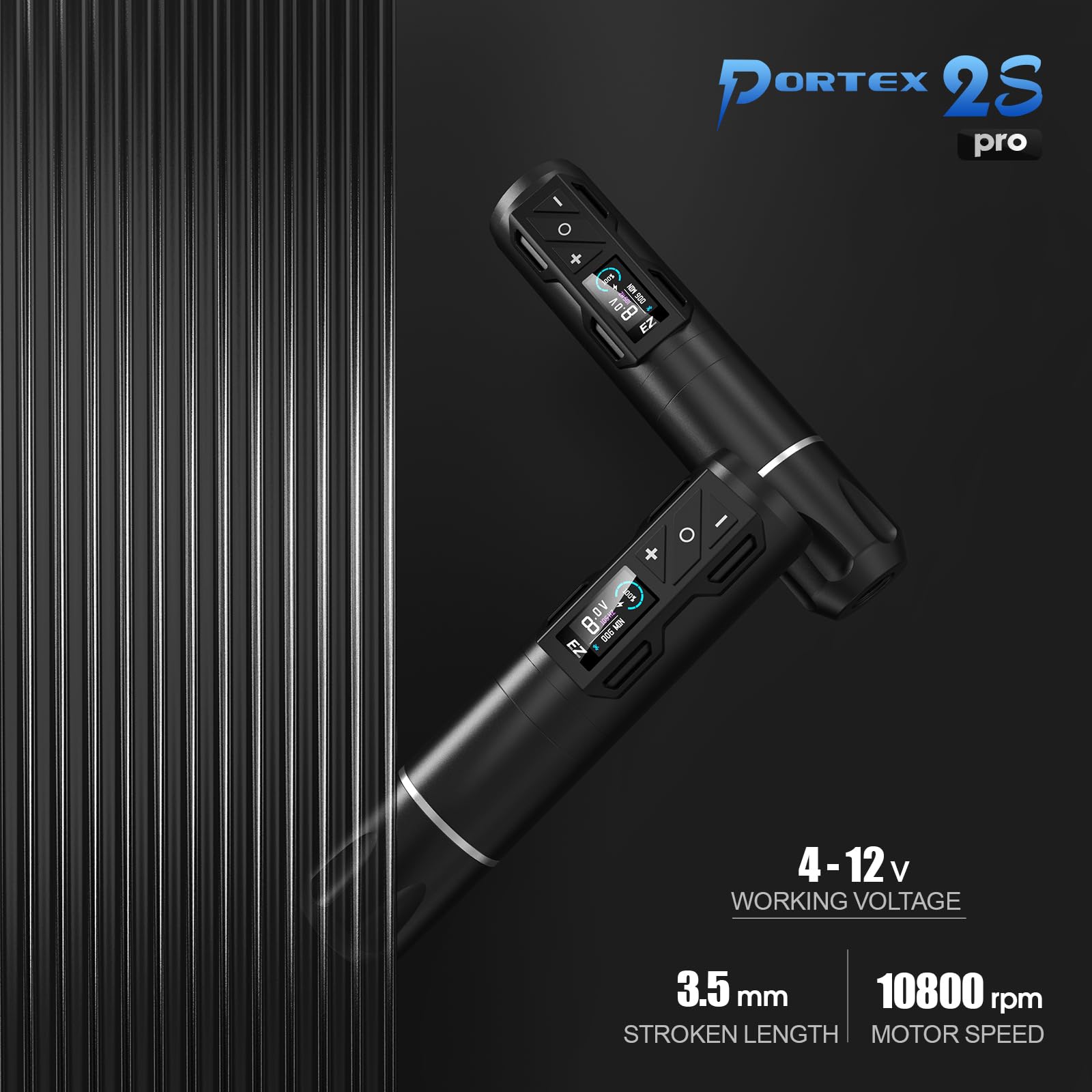 Professional EZ P2S Pro Wireless Rotary Tattoo Machine Pen - OLED Digital Display, 1800mAh Rechargeable Battery, Cordless Tattoo Gun for Artists | Perfect for Studio Work, Tattoo Conventions & Mobile Tattoo Services