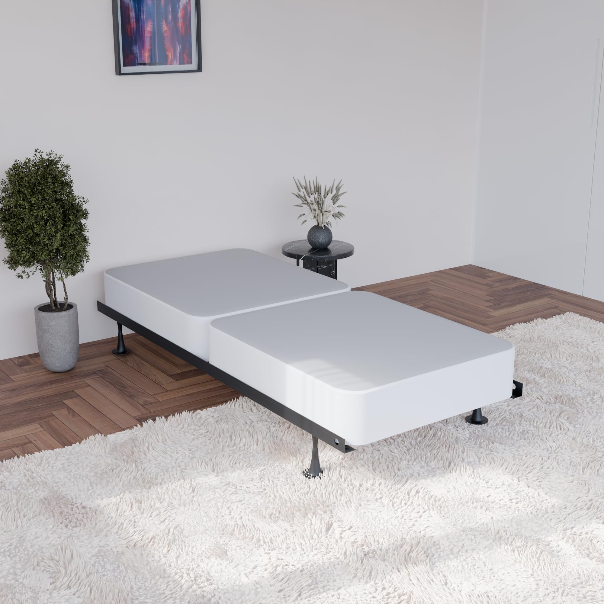 Greaton Fully Assembled Metal Traditional Box Spring/Foundation for Twin XL Mattress Set - Sturdy Bed Base Support for Enhanced Comfort in Bedrooms, Guest Rooms & Dorms