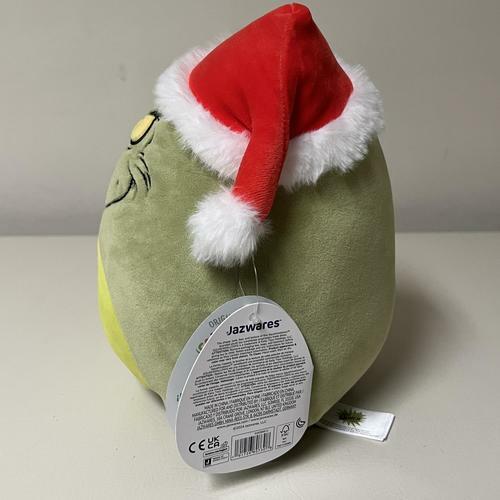 Official Squishmallows 8 Inch Grinch in Santa Hat Soft Plush Toy - Perfect for Christmas Gifts, Kids Bedroom Decor & Holiday Stocking Stuffers