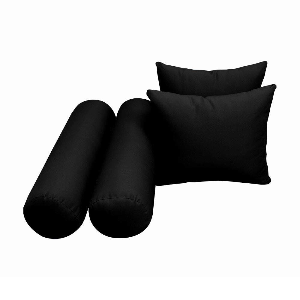 Prolinemax 5-Piece Outdoor Daybed Mattress Set with Bolster Pillows & Fitted Sheet Cover - S.4 Full Size, Knife Edge Design AD109 - Perfect for Patio, Poolside, and Garden Lounging