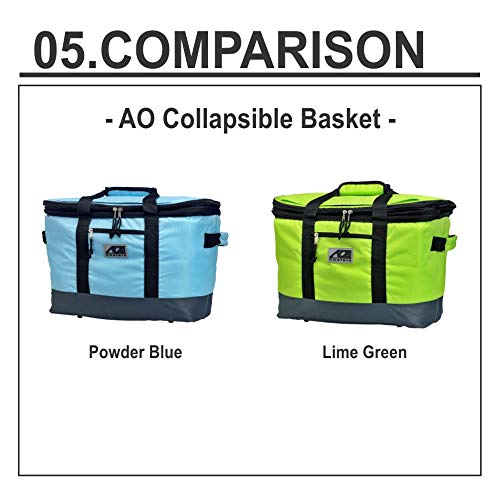 AO Coolers Collapsible Insulated Tote Basket - Portable Picnic Cooler Bag for Beach, Camping, Grocery Shopping & Outdoor Activities