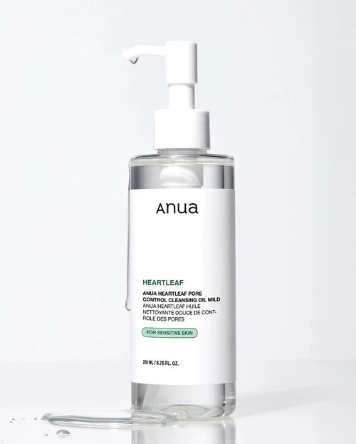 ANUA Heartleaf Pore Control Cleansing Oil - Gentle Facial Cleanser for Oily & Acne-Prone Skin, 200ml - Deep Cleansing & Makeup Removal for Daily Skincare Routine