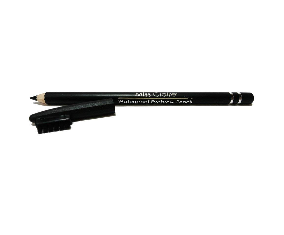 Miss Claire Waterproof Eyebrow Pencil - Black 01 (3 Pack) | Long-Lasting, Smudge-Proof Brow Makeup | Perfect for Daily Use, Gym & Swimming