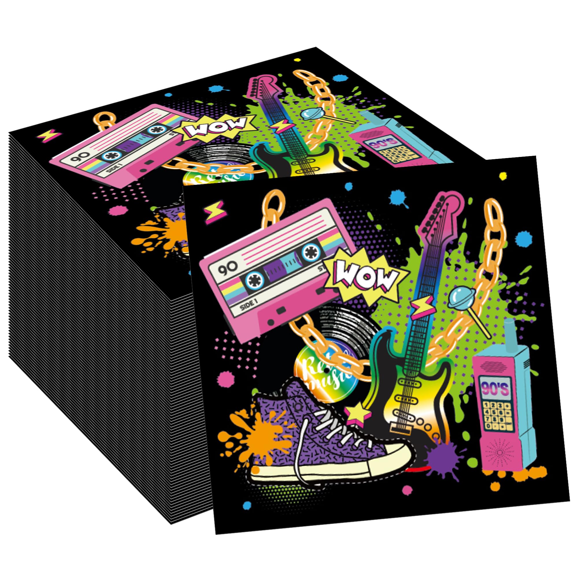 40Pcs Hip Hop Party Napkins - Disposable Paper Napkins for Hip Hop Theme Party Supplies, Luncheon, BBQ, and Birthday Celebrations
