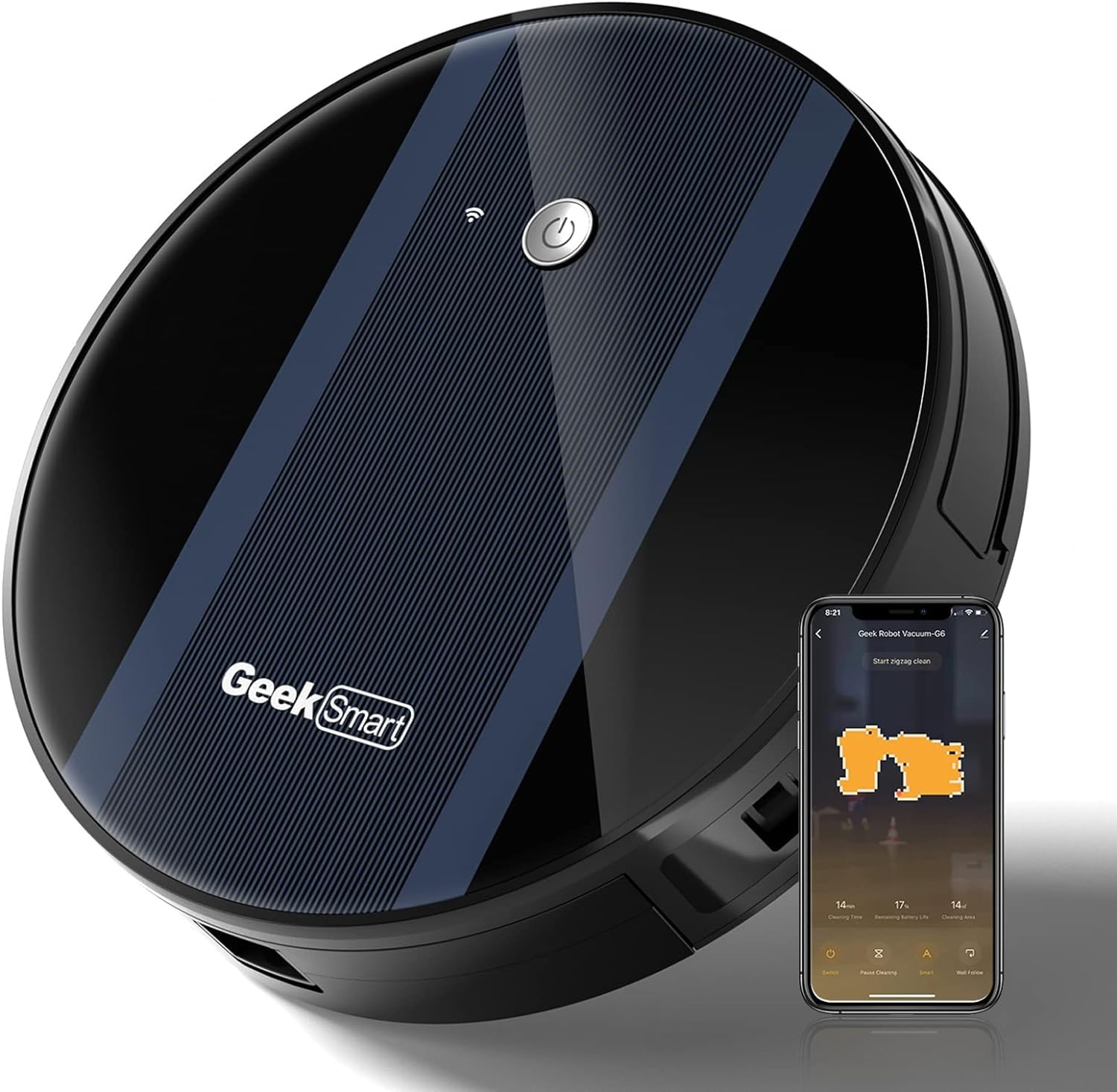 Geek G6 Smart Robot Vacuum Cleaner - 1800Pa Strong Suction, Ultra-Thin 2.85