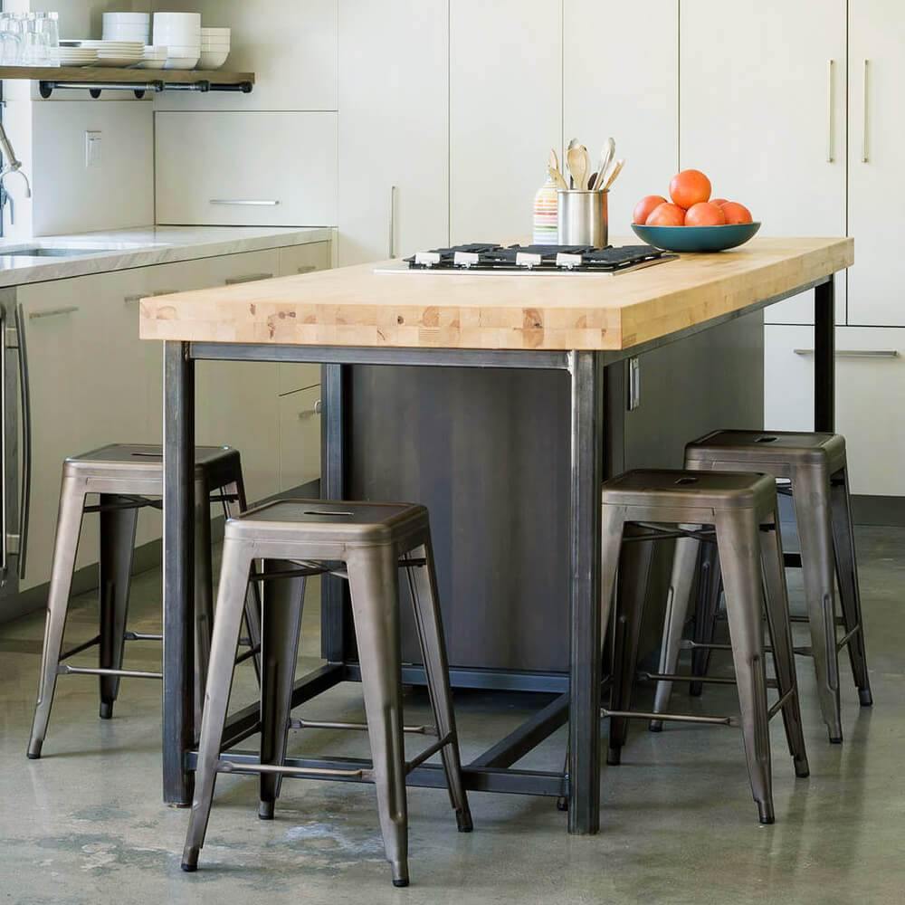 Yaheetech 24 Inch Counter Height Bar Stools Set of 4 - Adjustable Metal Bar Stools for Kitchen Island, Breakfast Bar, and Home Decor
