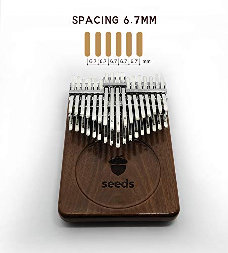 34 Key Chromatic Kalimba in B Tone - Professional 3 Octave Mbira Thumb Piano | Dark Walnut Wood Musical Instrument for Adults & Beginners | Perfect Birthday Gift for Musicians | Use for Meditation, Music Therapy & Relaxation