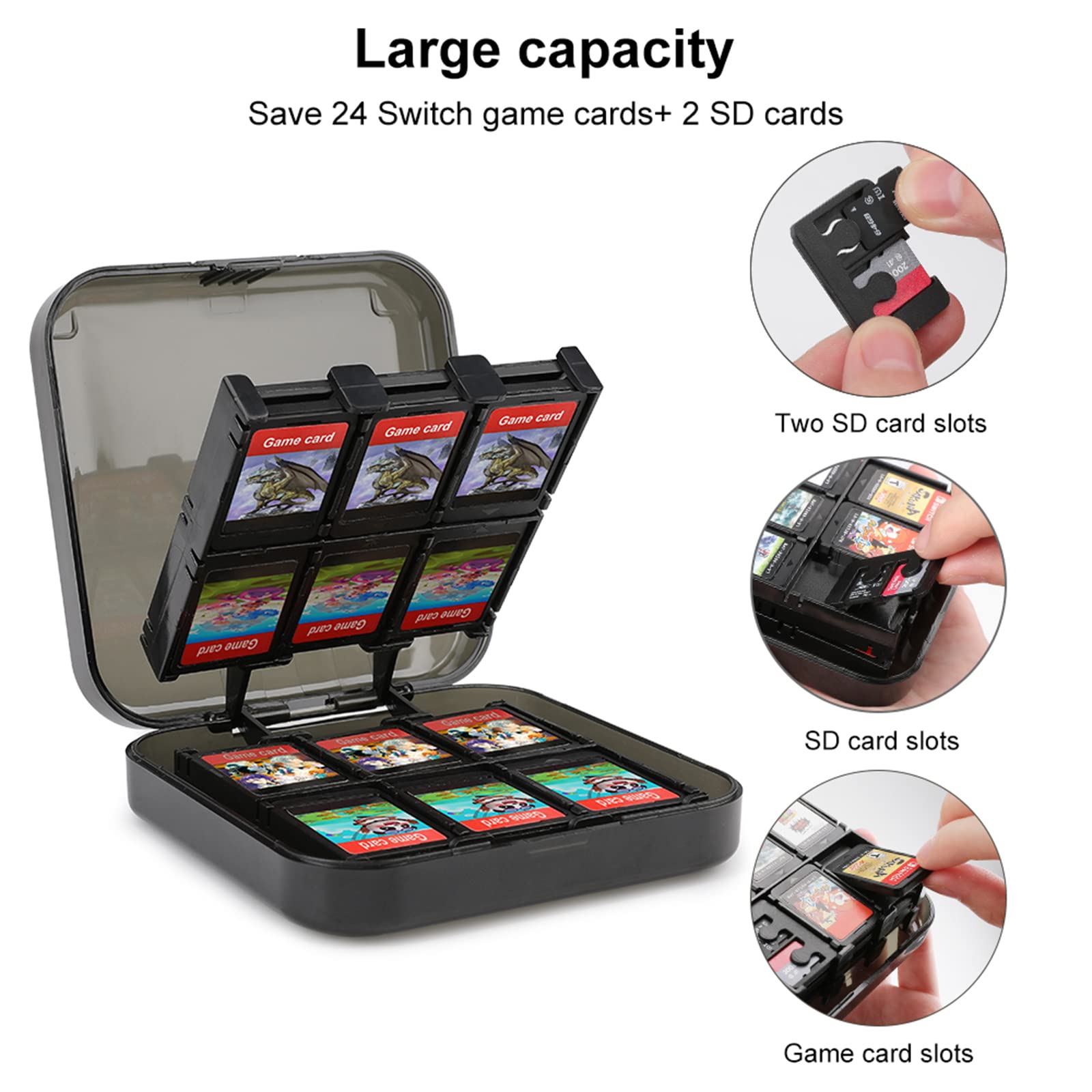 Flying Hummingbird 24-Slot Game Card Holder - Durable Funny Pattern Storage Box for Collectible Cards, Perfect for MTG, Pokémon, and Yu-Gi-Oh! Enthusiasts