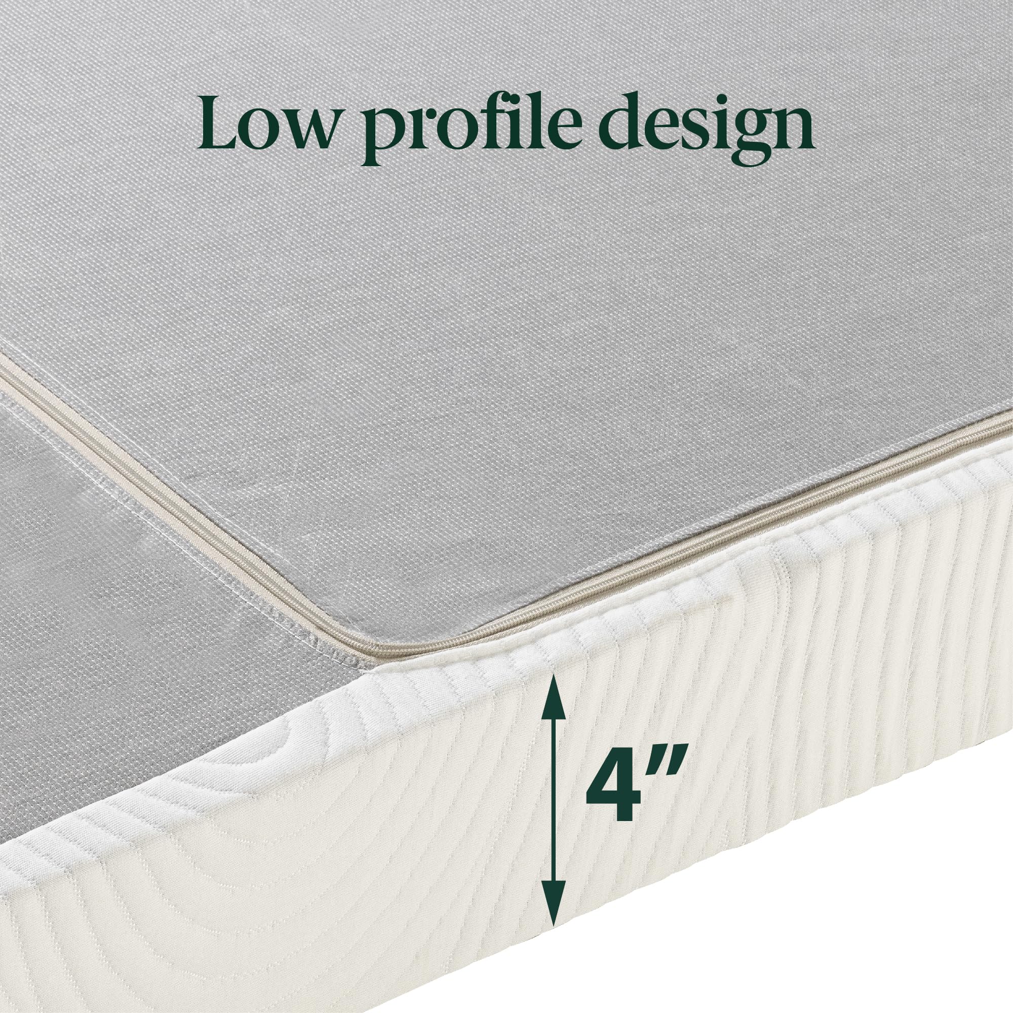 ZINUS 4 Inch Box Spring with Cover - No Assembly Mattress Foundation with Sturdy Metal Structure - Split Cal King Size in White | Perfect for Bedroom, Guest Room & Dormitory Use