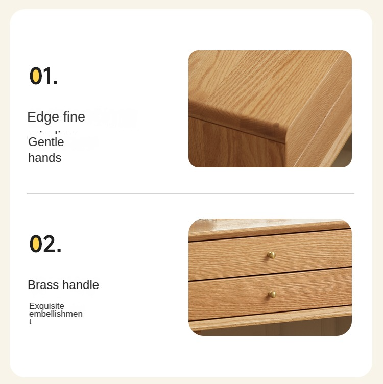 Stylish Oak Solid Wood Modern Dressing Table with Large Mirror - Perfect for Bedroom Vanity, Makeup Station & Home Decor