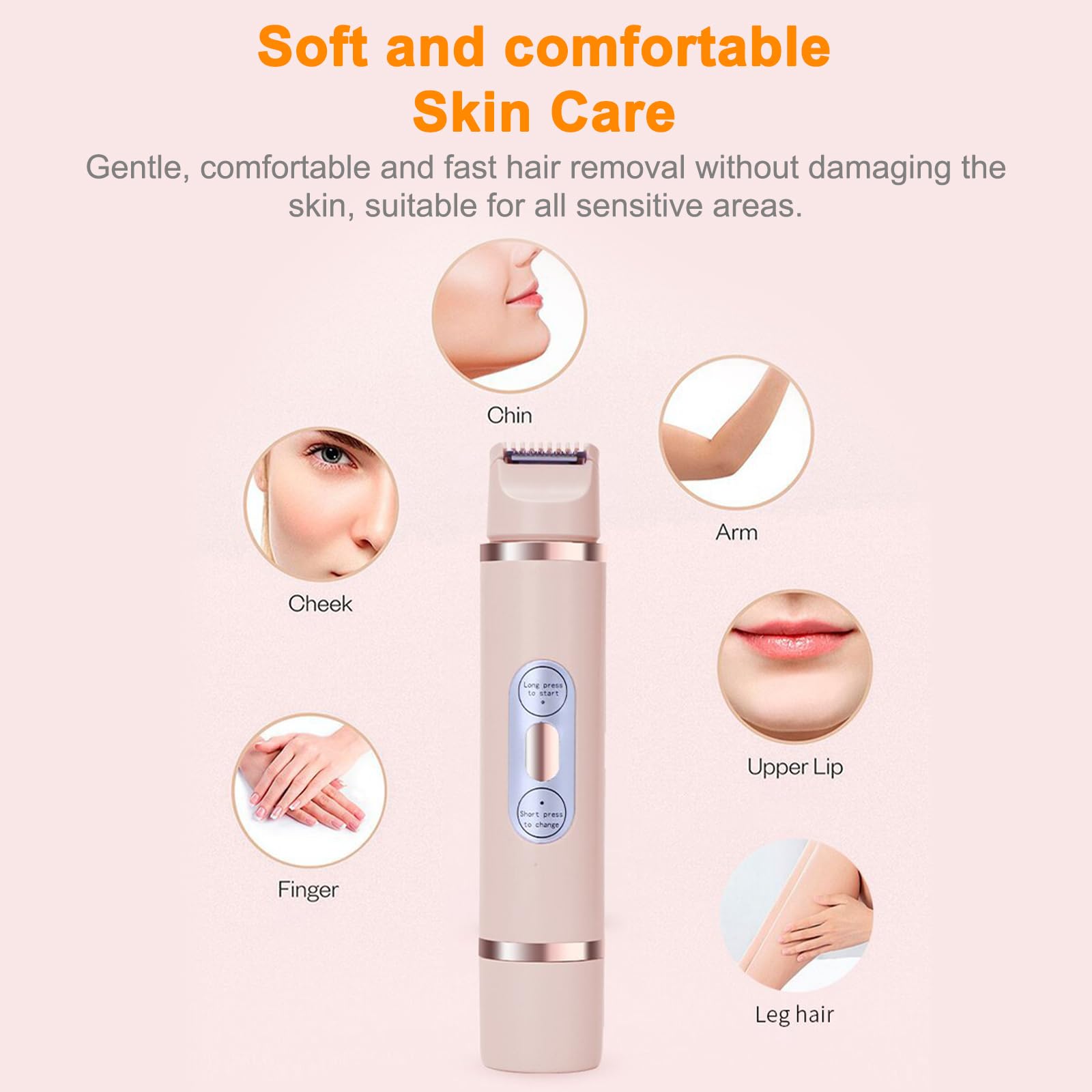 Electric Bikini Trimmer & Body Hair Shaver - Dual Head Rechargeable Women's Shaver for Legs, Underarms, Lips & Intimate Areas - Smooth Skin at Home or Travel