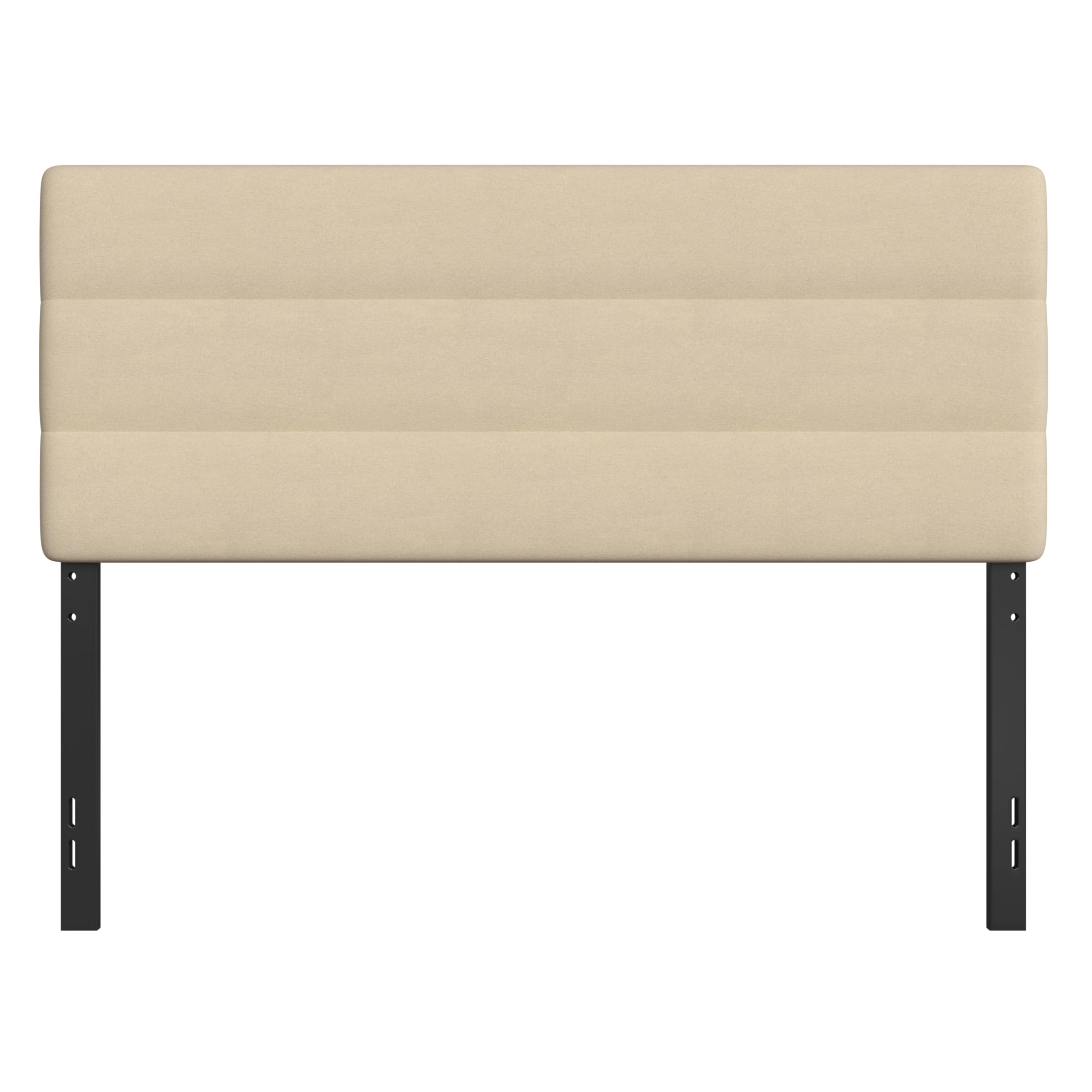 EMMA + OLIVER Gannon Queen Upholstered Headboard - Cream Fabric, Adjustable Height, Easy 30-Min Assembly - Fits Most Bed Frames (Not Included) - Perfect for Master Bedrooms, Guest Rooms & Apartment Decor