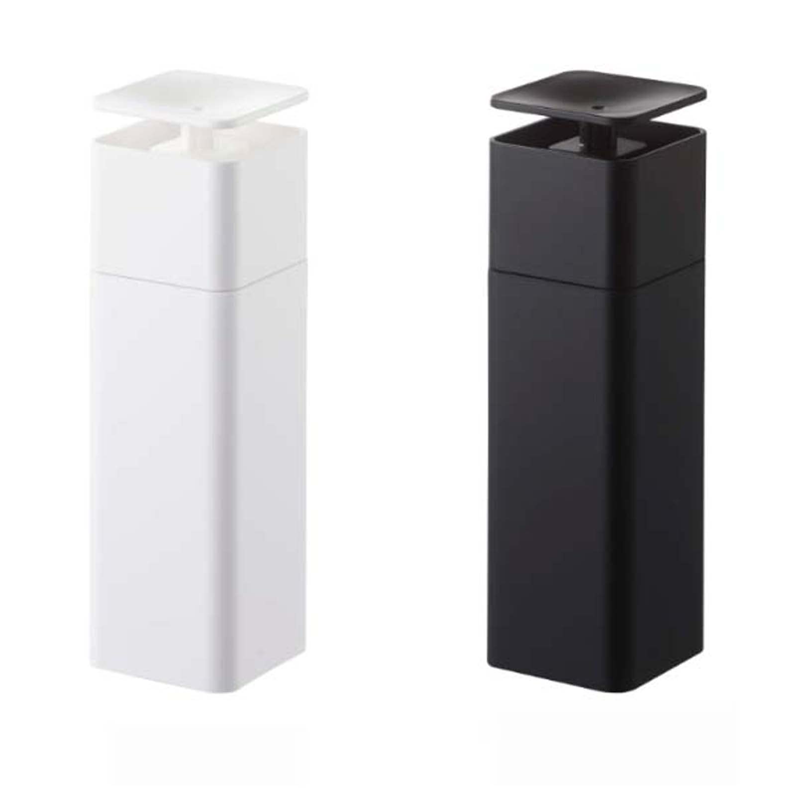14.5oz (400ml) Refillable Shampoo Bottle with Pump - 2 Pack Black & White Plastic Dispenser for Shower, Bathroom, Travel | Body Wash, Conditioner & Lotion Container