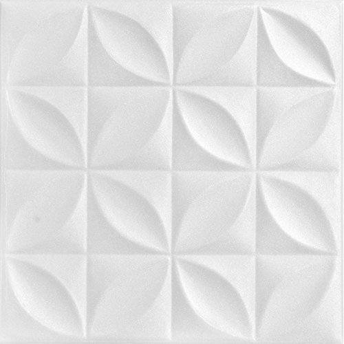 A La Maison R103 Foam Glue-Up Ceiling Tiles - 96 Pack, Plain White (Covers 256 sq. ft.) for Easy Home & Office Renovation