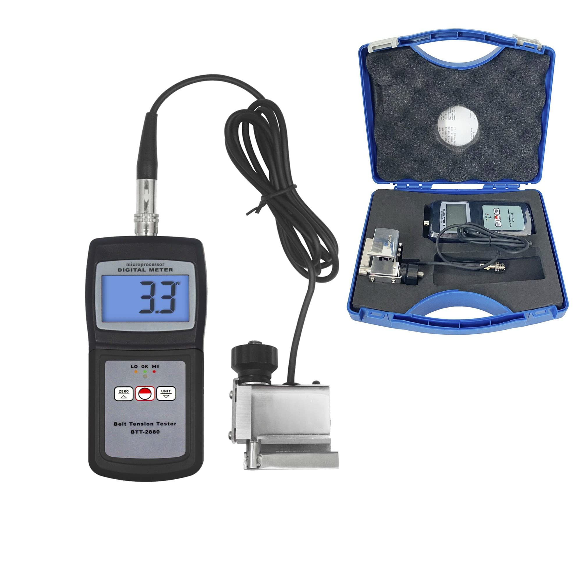 Belt Tension Gauge Meter Tester 0-750N with High/Low/OK Indicators - for Textile, Cable, Wire, Plastic Film & Paper Printing Industries | Perfect for Industrial Maintenance & Quality Control