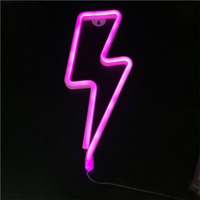 LED Neon Lightning Bolt Sign - Custom Wall Decor Light for Bedroom, Wedding, Birthday Party - Perfect for Kids Room, Valentine's Day & Christmas Gifts - Indoor Night Lamp & Table Decoration