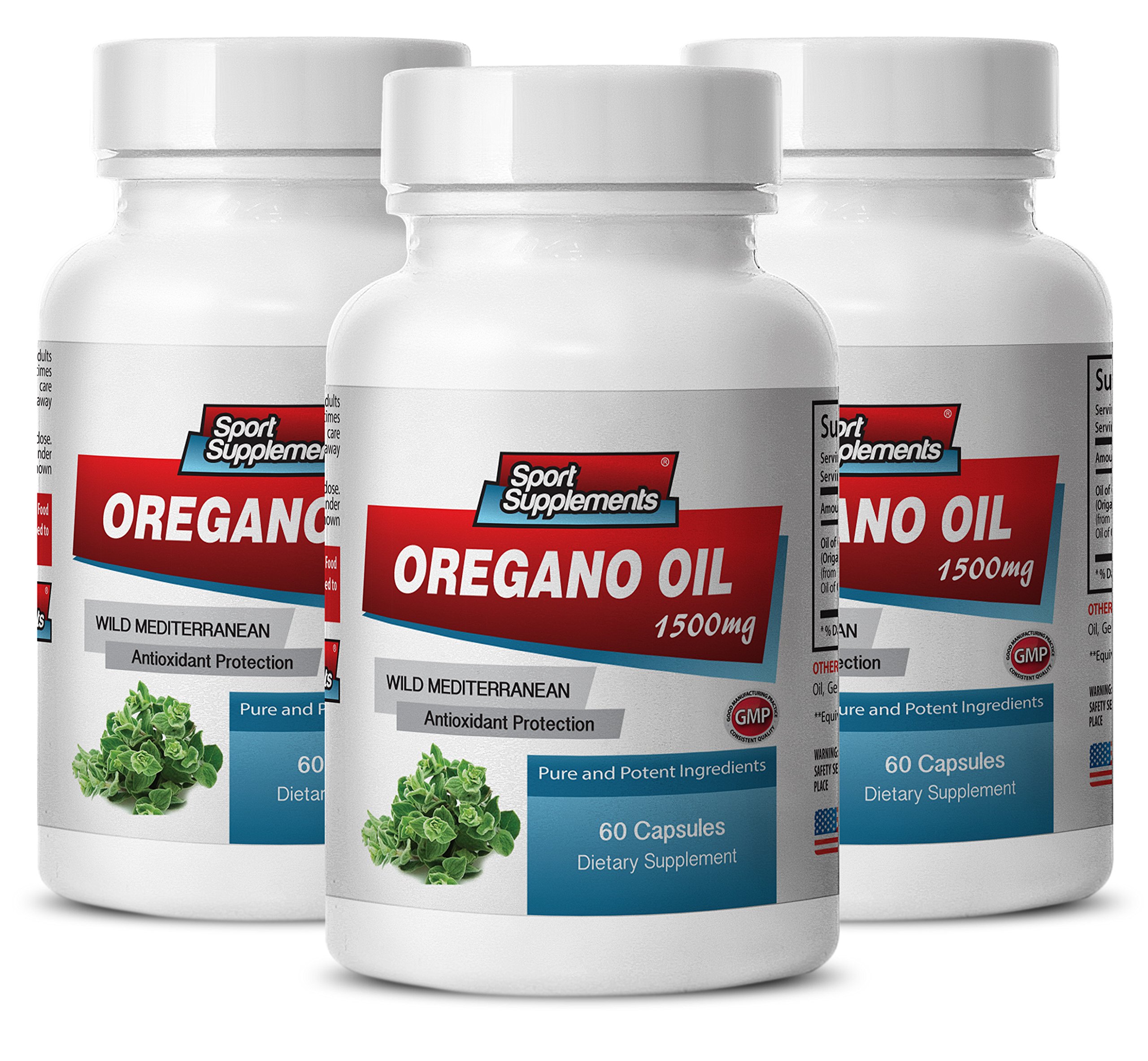 Premium Wild Mediterranean Oregano Oil Extract 1500mg - Natural Stress Relief Supplement - 180 Capsules (3 Bottles) for Immune Support & Wellness - Perfect for Travel, Work & Daily Health Routine