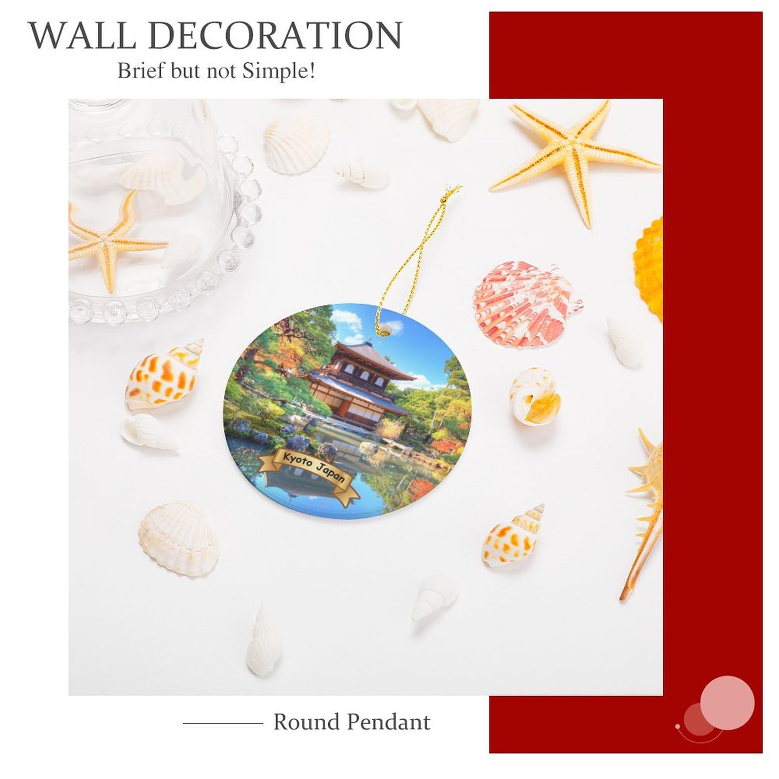 Handmade Kyoto Japan Porcelain Christmas Tree Ornament - Double-Sided Ceramic Holiday Decoration (2.9 Inch) for Xmas Tree, Gift Exchange & Winter Home Decor