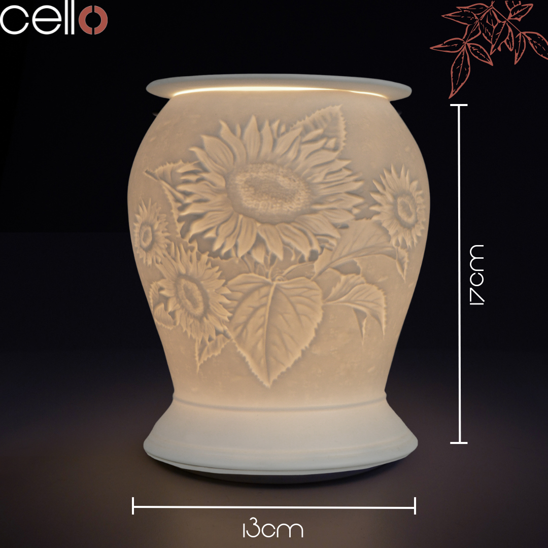 Premium Cello Electric Wax Warmer with Porcelain Barrel - Aromatherapy Diffuser for Home, Office, and Spa - Perfect for Relaxation, Stress Relief, and Creating a Cozy Ambiance in Summer