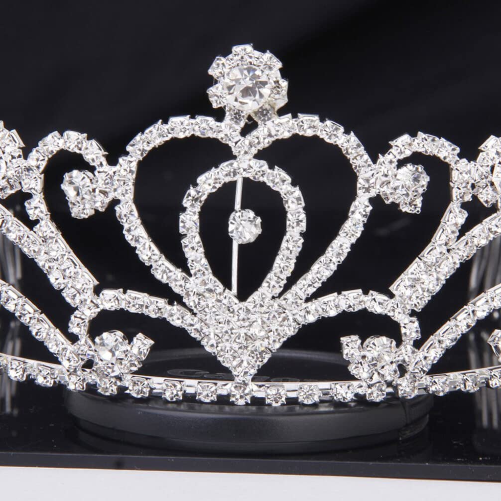 PRETYZOOM Girls Crystal Rhinestone Headband - Silver Bridal Crown Hair Accessory for Kids, Birthday, Halloween & Christmas Decorations | Perfect for Parties, Weddings and Special Occasions