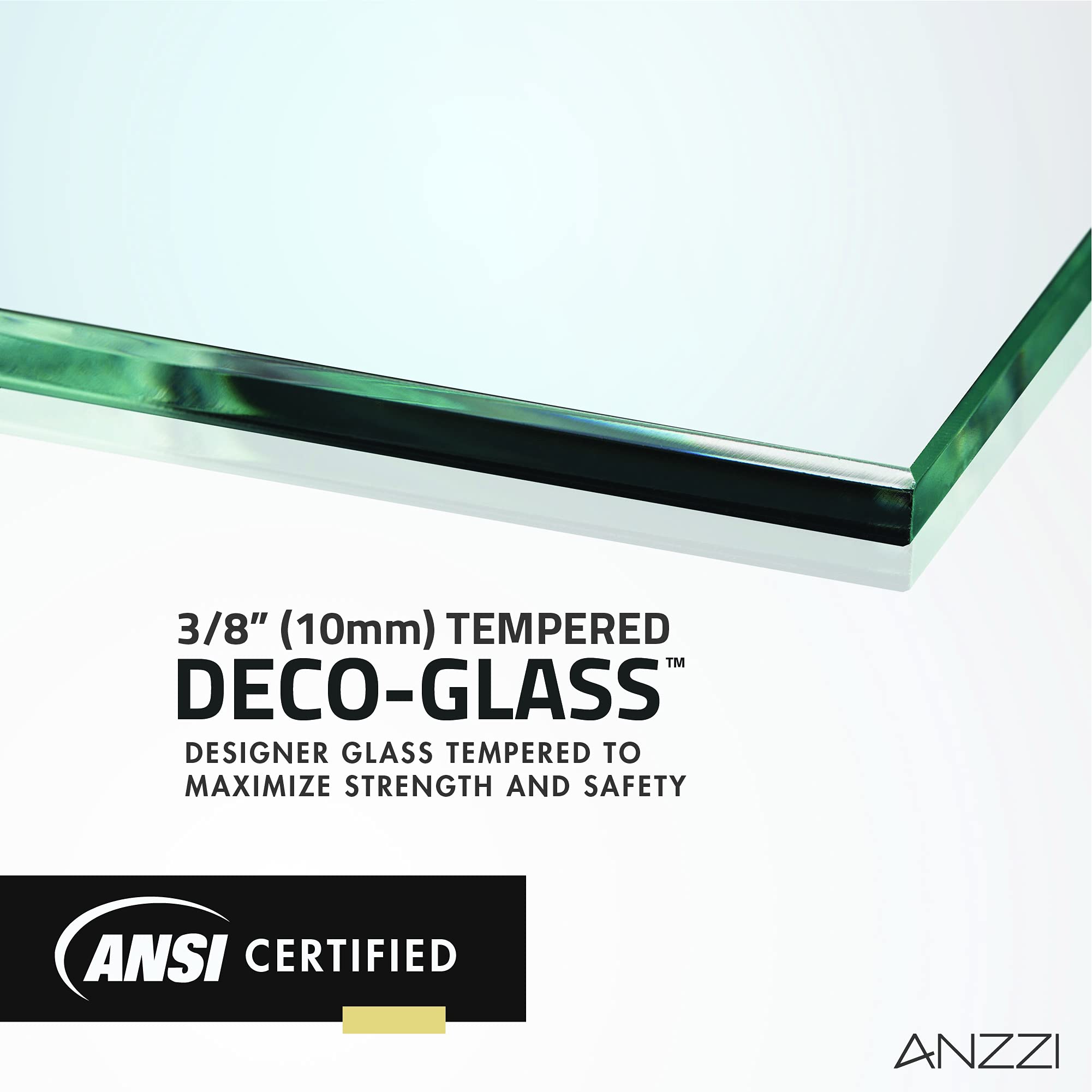 ANZZI 74 x 34 Inch Frameless Fixed Glass Shower Screen Door - Matte Black Finish with Veil Water Repellent Technology | Clear Tempered Glass Single Panel for Bathroom & Shower Enclosure | Complete Hardware Kit for Easy Installation | Perfect for Modern Home & Spa-Like Bathroom Experience