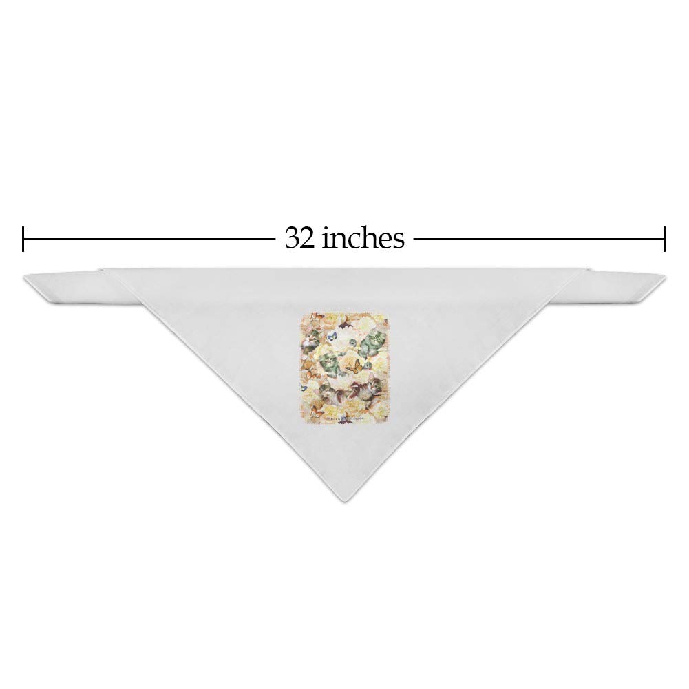 Stylish Yellow Floral Cat & Dog Bandana with Kitten and Butterfly Pattern - Perfect for Pet Photos, Walks, and Special Occasions