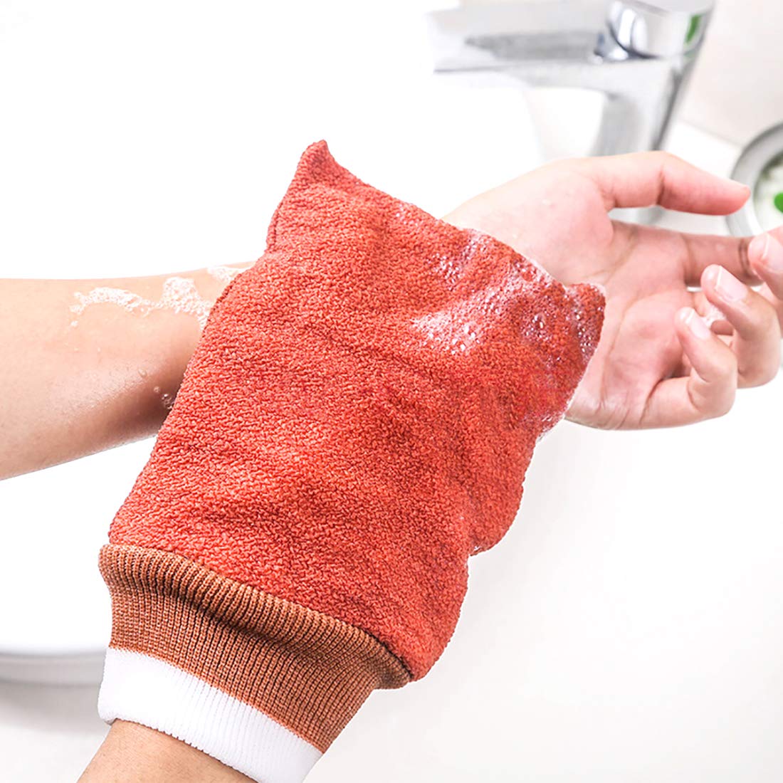 Exfoliating Gloves for Deep Cleansing - 3 Pack Double-Sided Body Scrub Mitt for Healthy Soft Skin | Perfect for Shower, Spa & Dry Brushing Routine