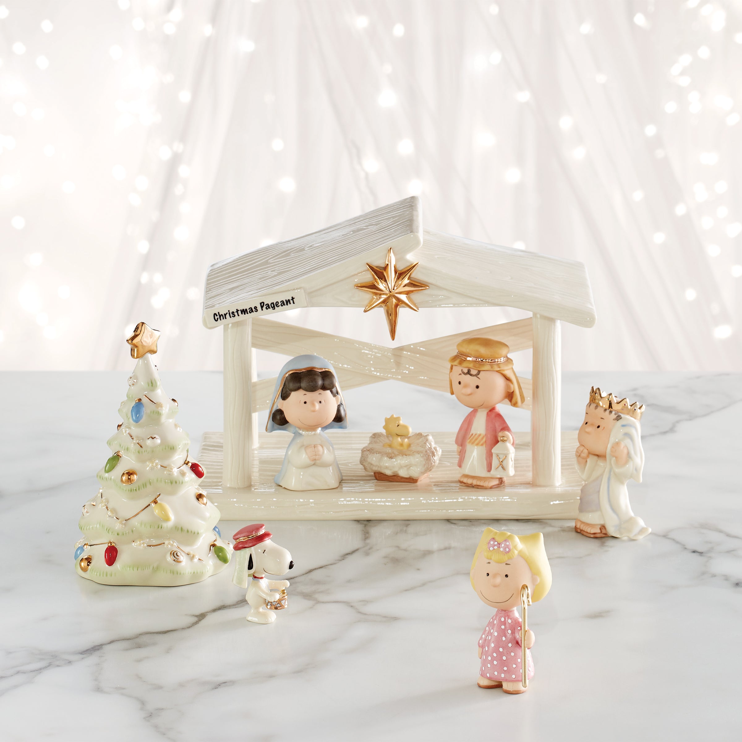 8-Piece Peanuts Christmas Nativity Scene Set - Perfect for Holiday Decorations, Church Displays, and Festive Home Decor