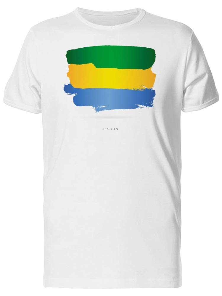 Smartprints Grunge Watercolor Gabon Flag T-Shirt for Men - Patriotic & Artistic Casual Wear for Outdoors, Travel & Street Style