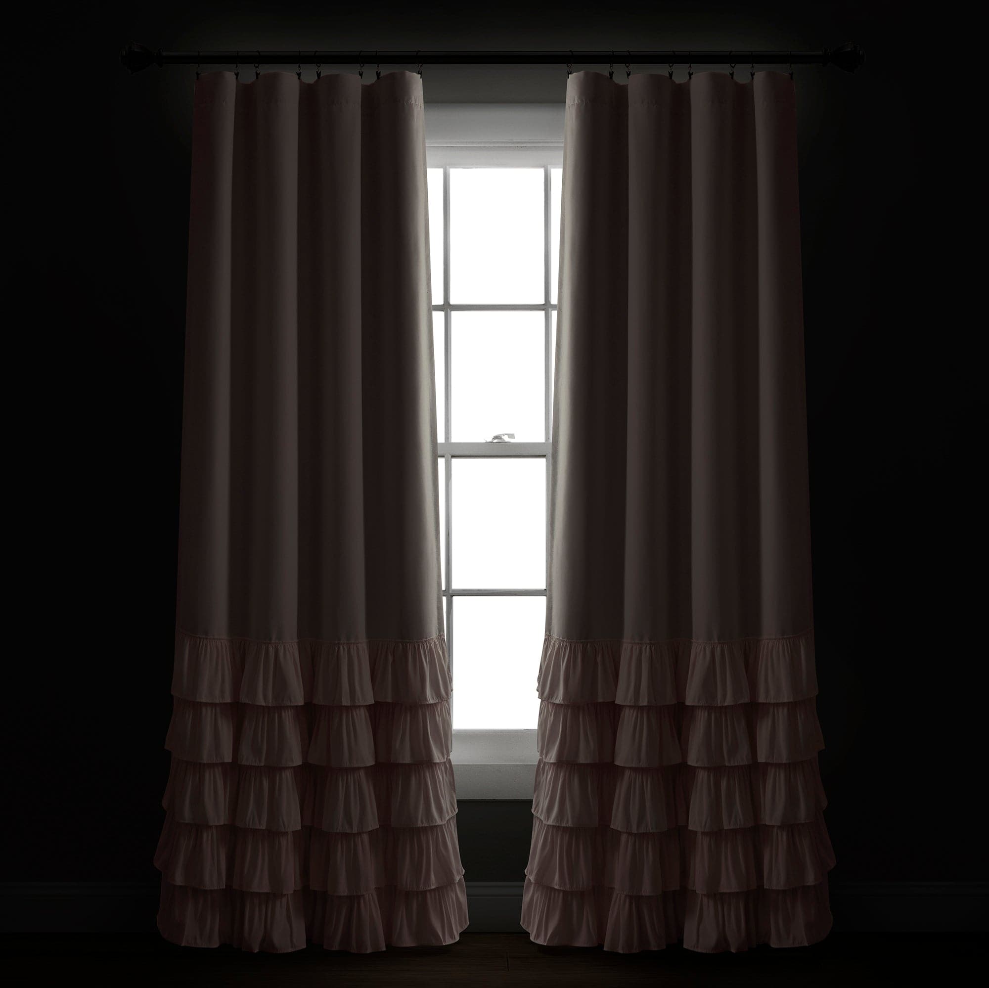 Allison Ruffle 100% Blackout Window Curtain Panel - Thermal Insulated Room Darkening Drapes for Bedroom & Living Room - Noise Reducing Home Decor