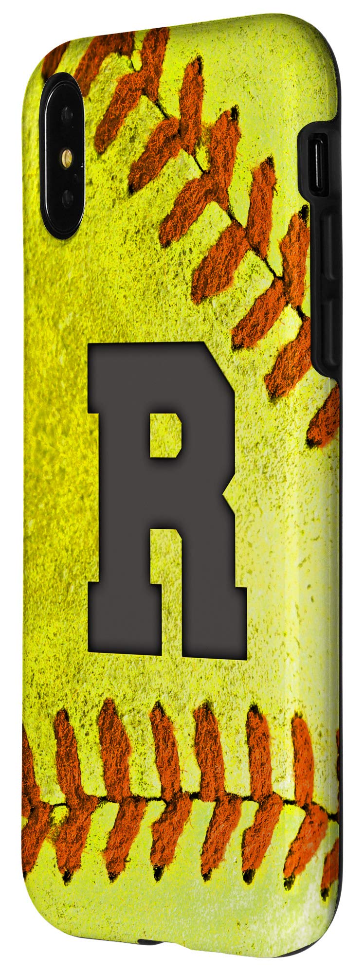 iPhone X/XS Softball Player Name Gift Case - Custom Letter R Design for Baseball & Softball Enthusiasts | Perfect for Games, Practice & Team Gifts