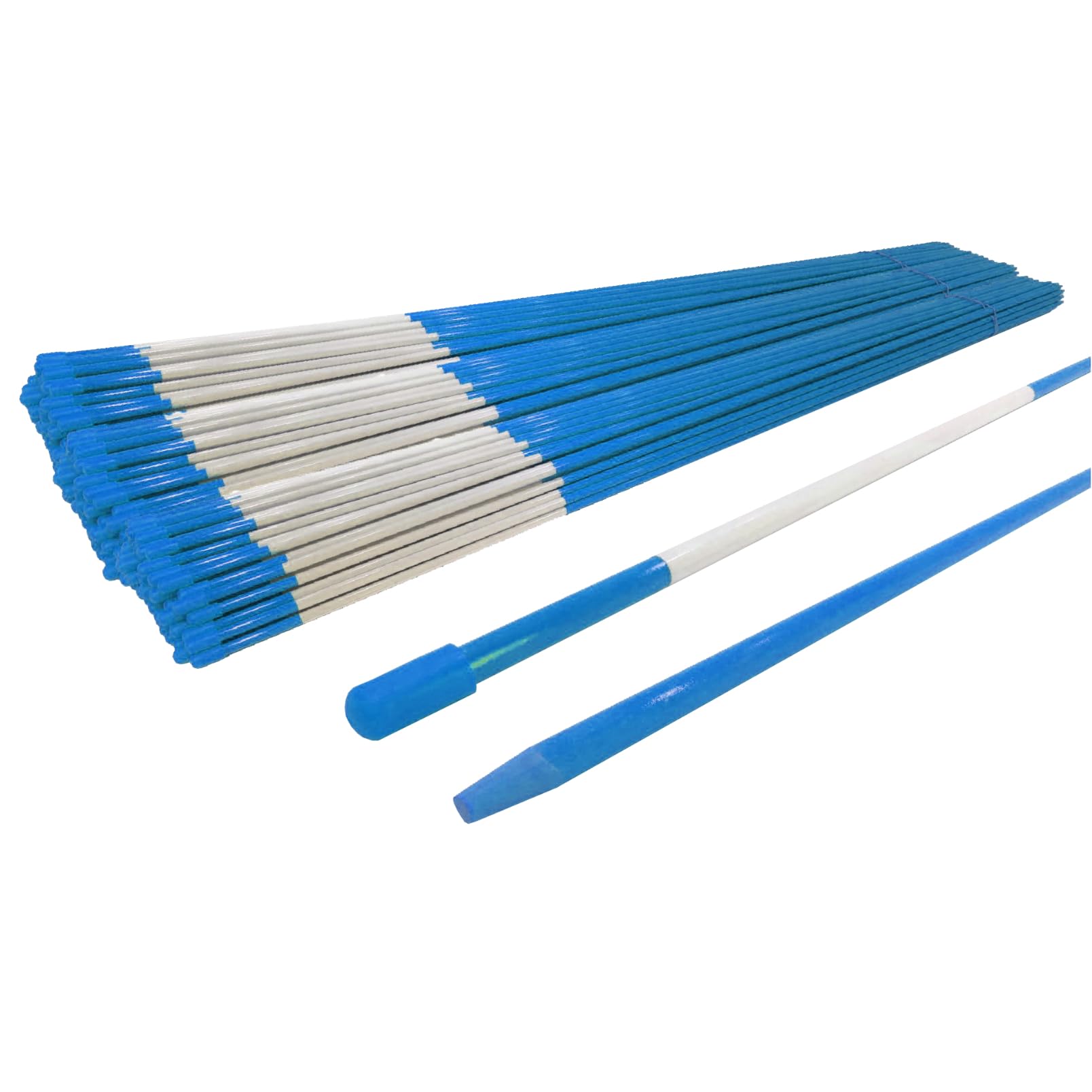 600 Pack 5/16 Inch Blue 48 Inch Reflective Driveway Markers - Heavy Duty Snow Stakes for Plowing Driveways, Parking Lots & Walkways | High Visibility Safety Poles for Winter Roads, Sidewalks & Construction Zones