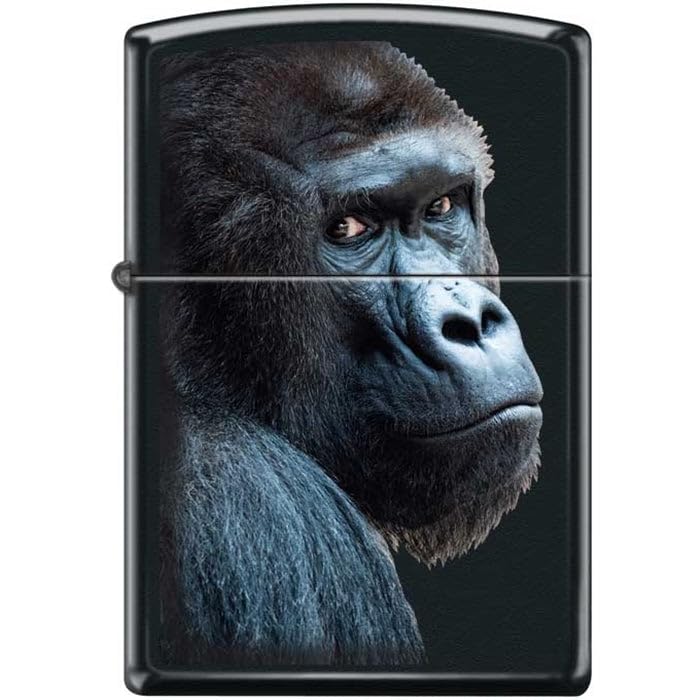 Zippo Windproof Lighter - Classic Gorilla Design for Outdoor Camping, Hiking & Survival Gear | Durable Metal Refillable Lighter
