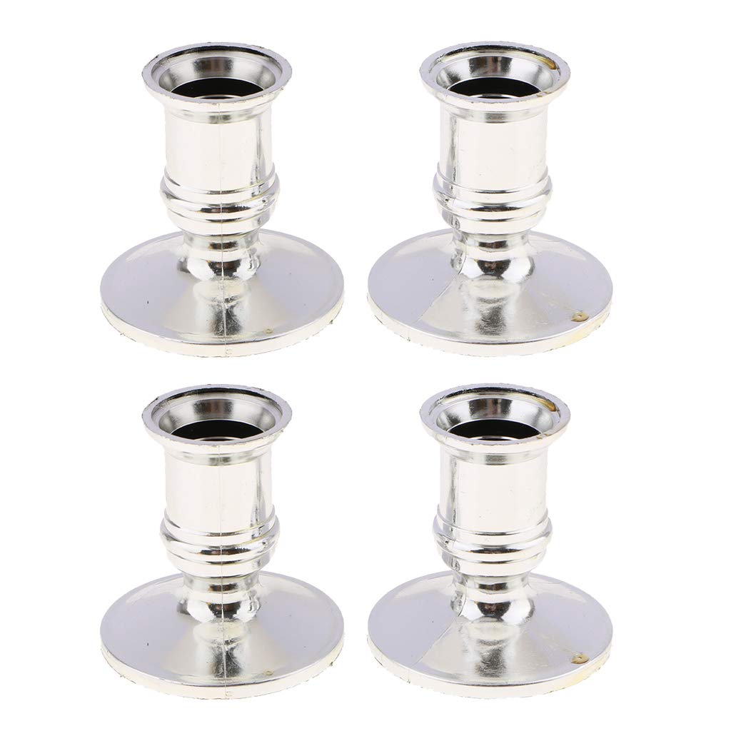 Baoblaze 4-Pack Decorative Candle Holders - Sturdy Metal Base for LED Candles, Perfect for Home Decor, Cafe, Restaurant & Wedding Centerpieces