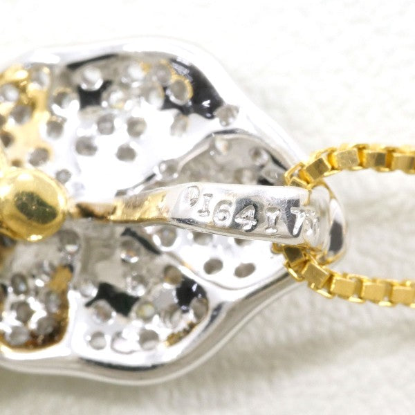 18K Yellow Gold, White Gold & Pink Gold Diamond Necklace for Women - Elegant Pendant Jewelry for Weddings, Anniversaries & Special Occasions