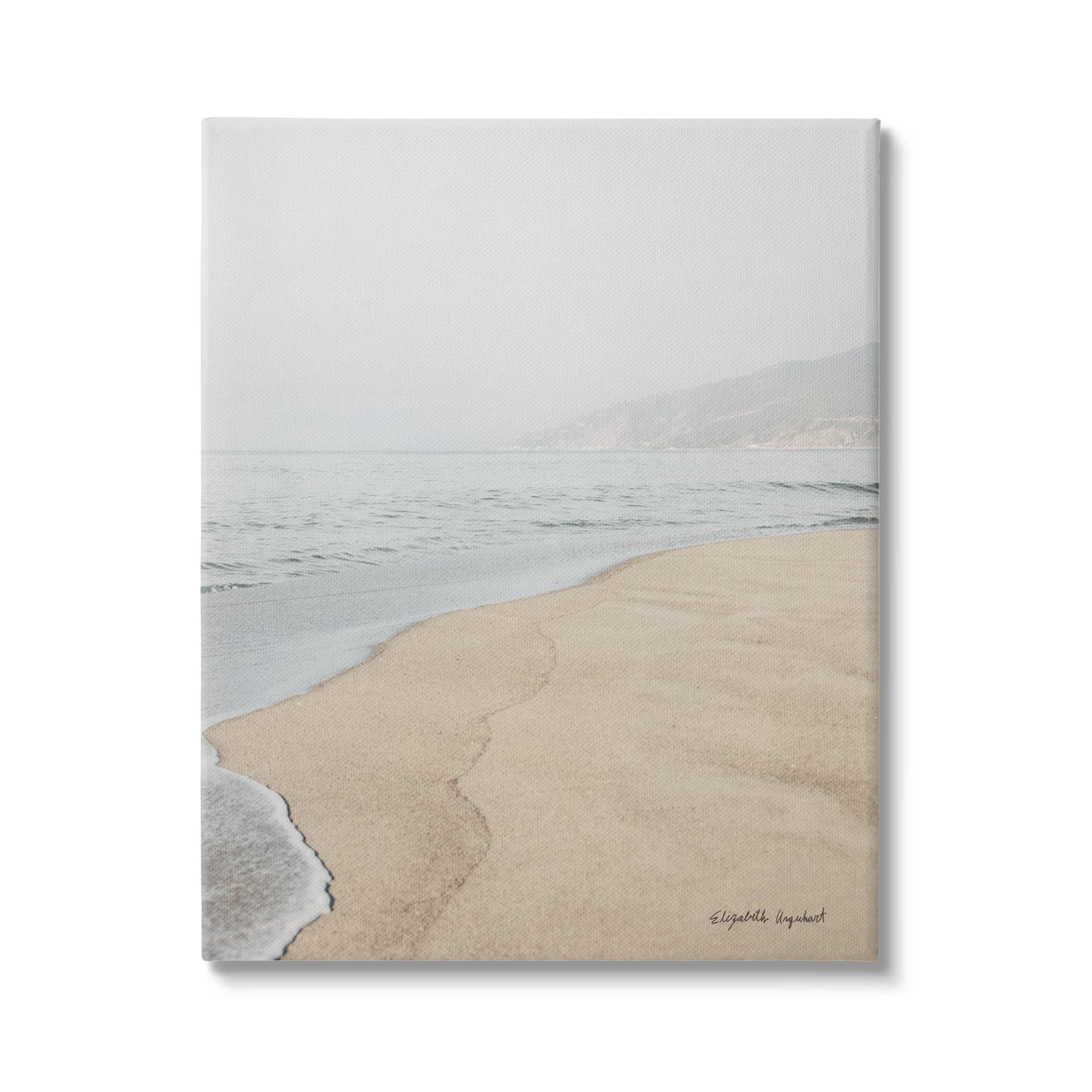 Stupell Industries Foggy Sky Beach Shoreline Landscape Wall Art - Coastal Decor Illustration by Elizabeth Urquhart - Perfect for Living Room, Bedroom & Office Decor