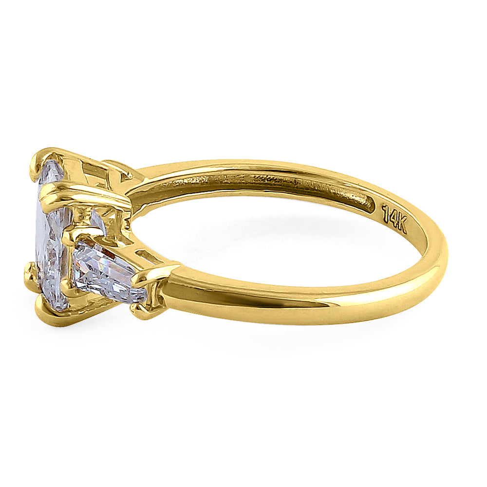 14K Solid Yellow Gold Radiant Cut Cubic Zirconia Engagement Ring for Women - Perfect for Proposals, Anniversaries & Special Occasions
