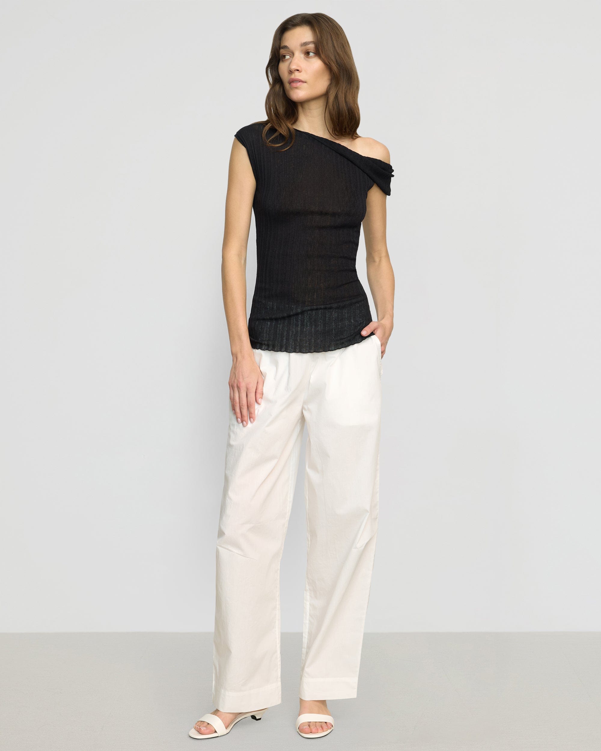 Saba Off Shoulder Semi Sheer Knit Top for Women - Stretchy Lace Y2K Fashion Tops - Perfect for Date Night, Party & Casual Outfits