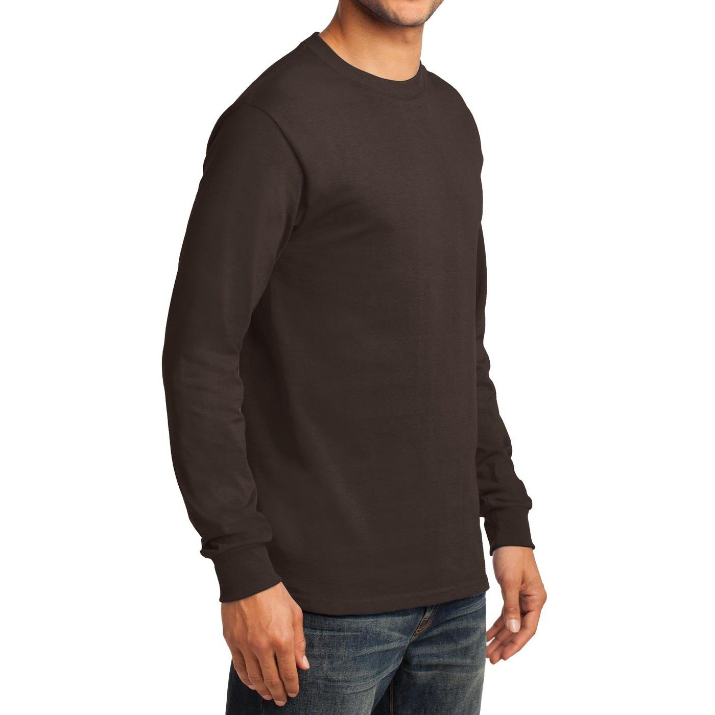 Premium Men's Long Sleeve Essential T-Shirt - Soft Cotton Crewneck Basic Tee for Casual Wear, Layering & Everyday Comfort