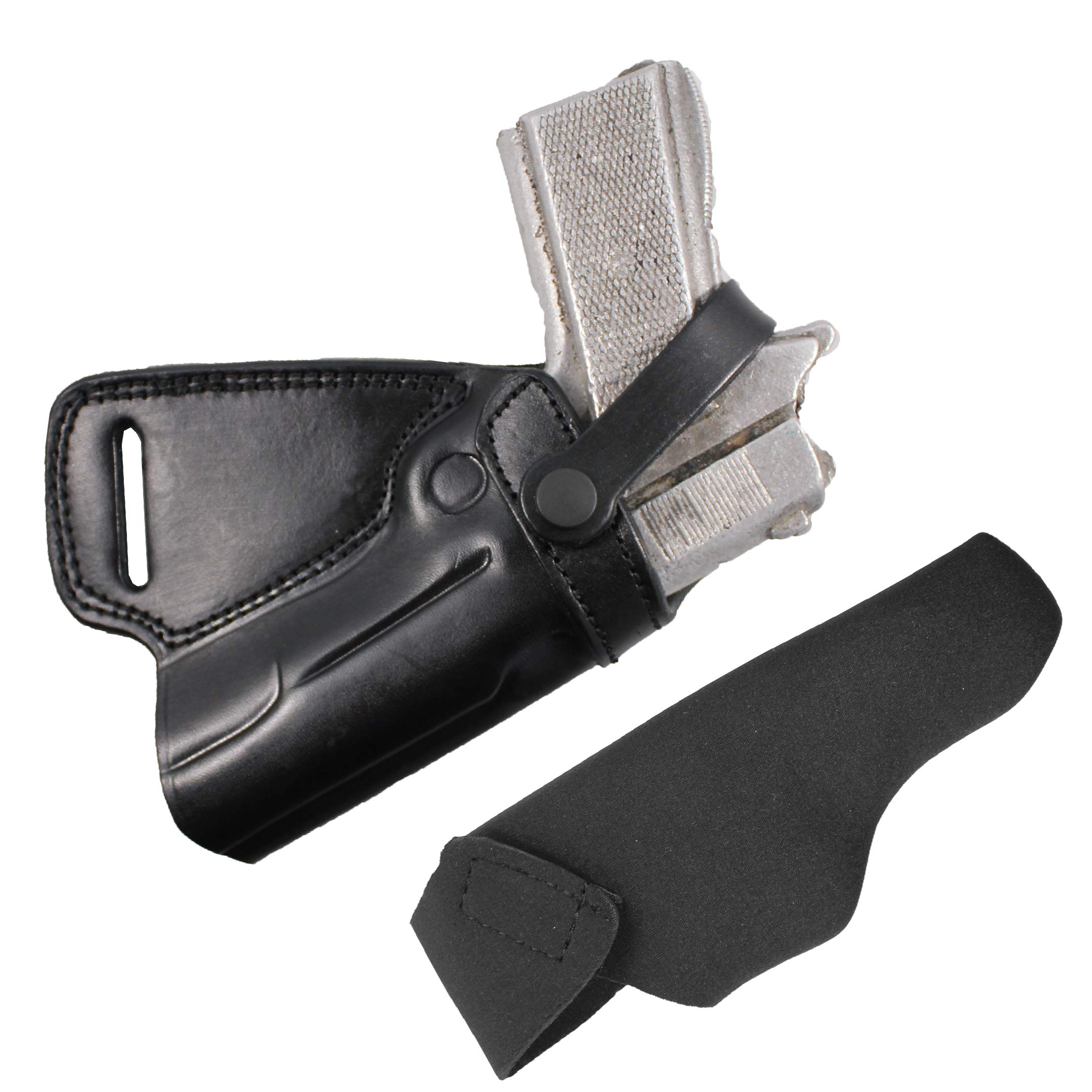 Handmade Leather Small of Back (SOB) Gun Holster with Retention Strap - Concealed Carry Comfort for Back Waistband | Perfect for Hiking, Hunting & Everyday Concealment