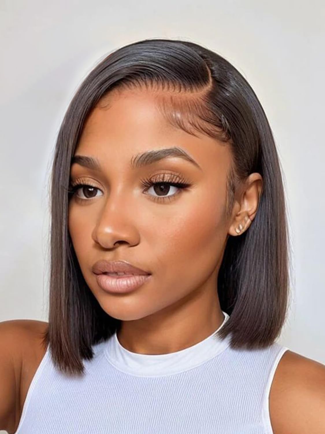 10 Inch Glueless Human Hair Bob Wig with HD Lace Front - Pre Bleached, Pre Plucked, 180% Density Short Straight Bob Wigs for Black Women | Easy Wear & Go Style for Daily Wear, Parties, and Special Occasions