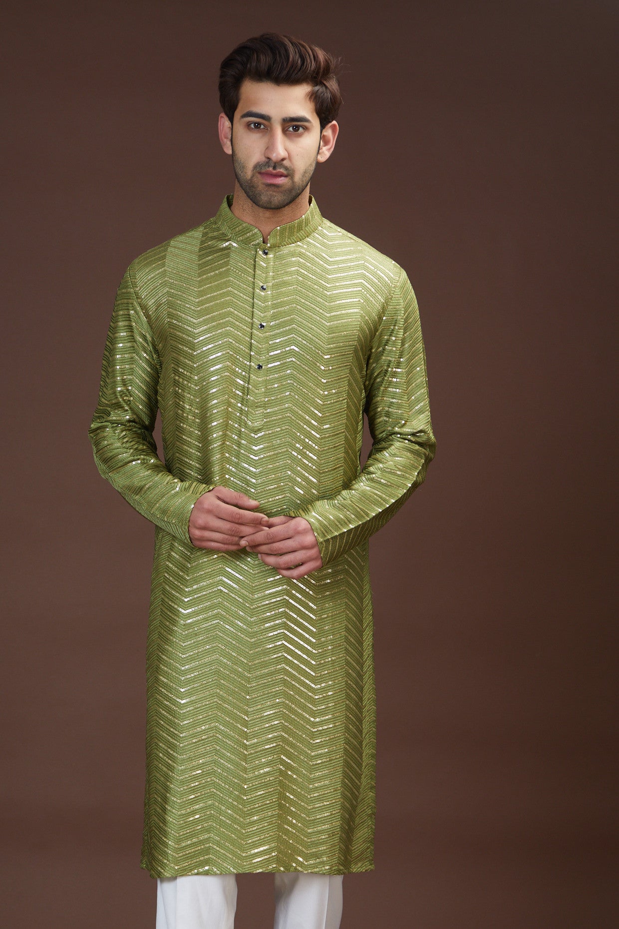 Mehndi Green Embroidered Kurta for Women - Traditional Indian Tunic Top for Festivals & Weddings - Perfect for Diwali, Eid & Cultural Events